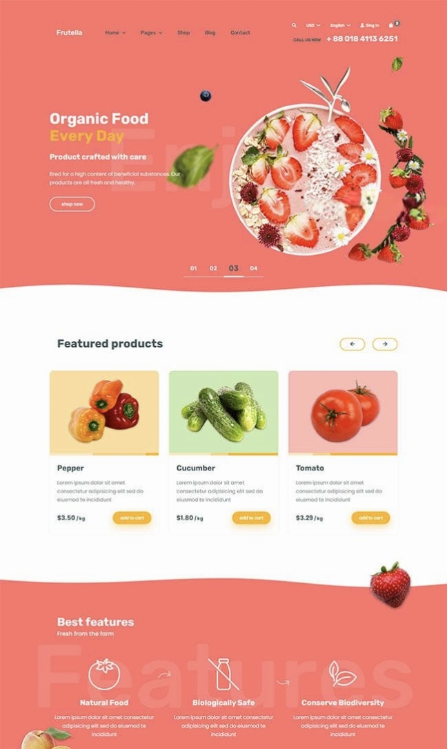 有机食品购物商城网站模板 绿色生鲜农产品电商HTML5源码