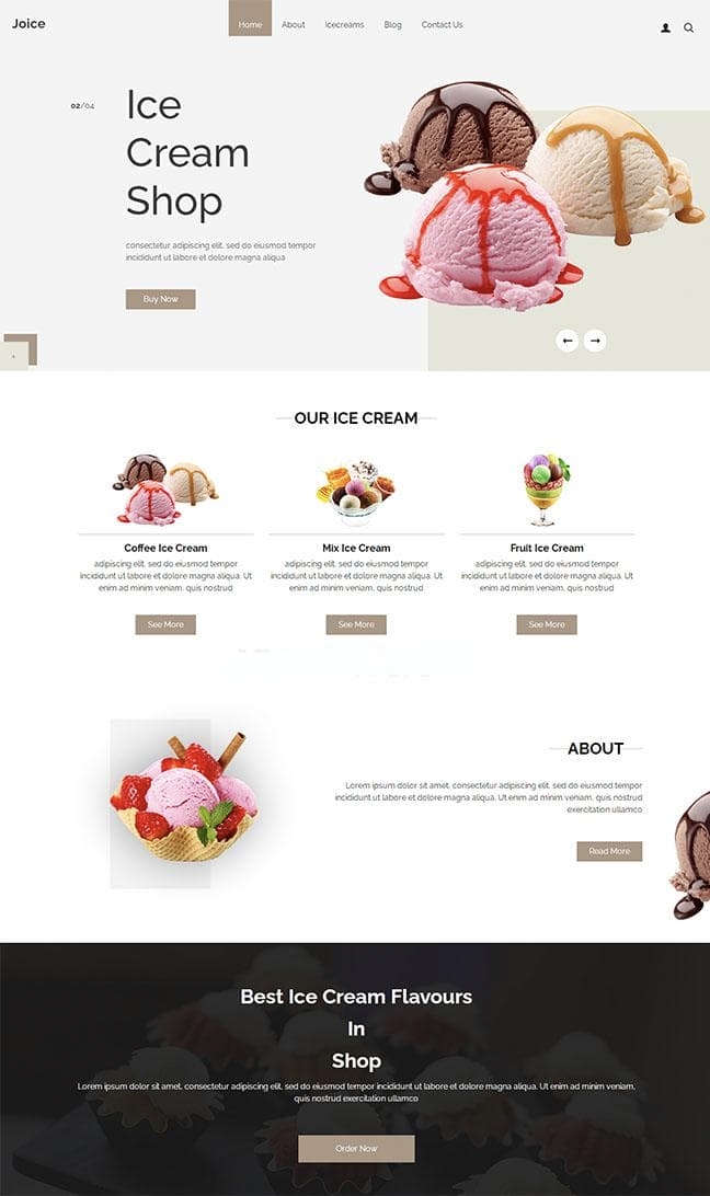 蛋糕奶油甜品店HTML5网站模板 烘焙蛋糕门店展示源码