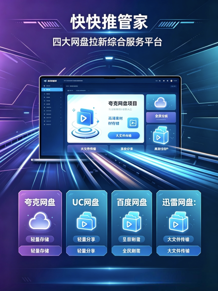 快快推管家 网盘推广变现源码 四大盘一站式网盘拉新分销管理系统