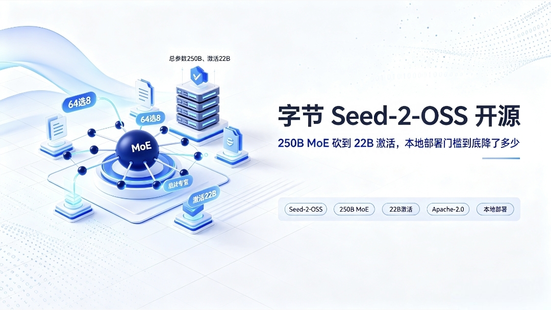 字节 Seed-2-OSS 开源：250B MoE 砍到 22B 激活，本地部署门槛到底降了多少